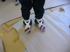 圧迫包帯止血法の足